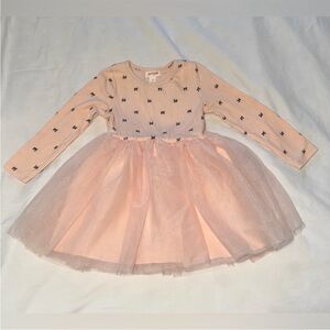 CAT & JACK Pink Long Sleeve Dress with Tulle Skirt SIZE 3T excellent condition